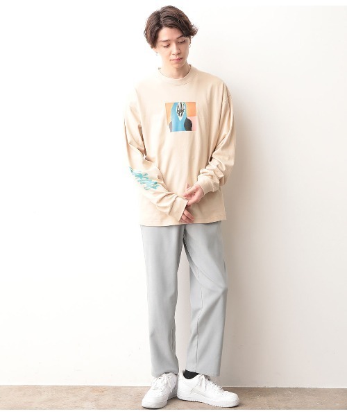 JUNRED（ジュンレッド）の「【Ryuji KamiyamaxJUNREDコラボ】アート長袖Tシャツ（Tシャツ/カットソー・メンズ・ホワイト/ホワイト系その他/ベージュ/パープル・M/L）」の10枚目の写真