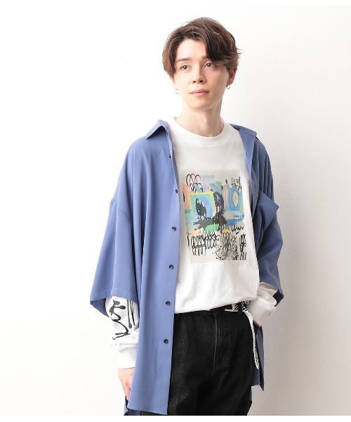 JUNRED（ジュンレッド）の「【Ryuji KamiyamaxJUNREDコラボ】アート長袖Tシャツ（Tシャツ/カットソー・メンズ・ホワイト/ホワイト系その他/ベージュ/パープル・M/L）」の21枚目の写真