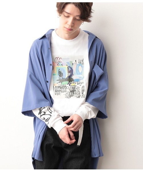 JUNRED（ジュンレッド）の「【Ryuji KamiyamaxJUNREDコラボ】アート長袖Tシャツ（Tシャツ/カットソー・メンズ・ホワイト/ホワイト系その他/ベージュ/パープル・M/L）」の22枚目の写真