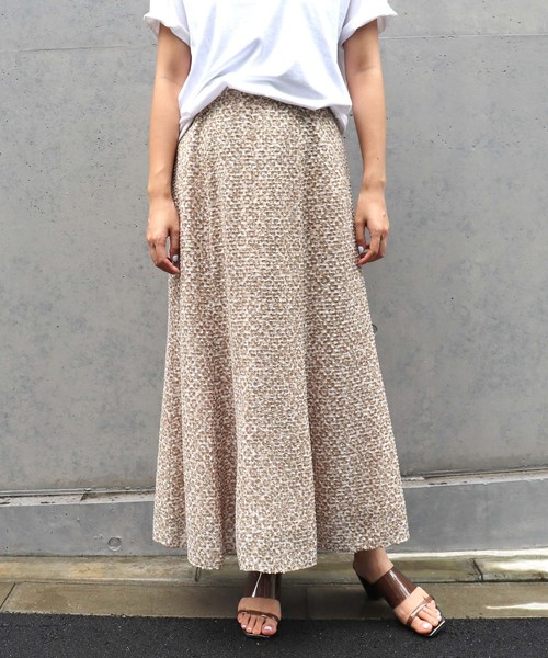 NINE（ナイン）の「レオパードフラワープリントスカート（スカート・レディース・ブルー/ベージュ・0/1）」の5枚目の写真