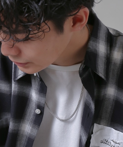 SPINNS(スピンズ)の「シルバーチェーンネックレス/60㎝/ レイヤードにも使いやすい長めレングス(ネックレス・メンズ・シルバー/ゴールド/シルバー×ゴールド・ONESIZE)」の13枚目の写真