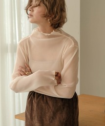 Bab | シアープリーツハイネックトップス(Tシャツ/カットソー)