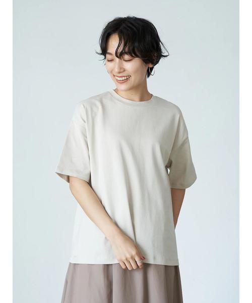 AMERICAN HOLIC(アメリカンホリック)の「クルーネック半袖カットプルオーバー 〇*(Tシャツ/カットソー・レディース・ブラック/ネイビー/ブラウン/オフホワイト/アイボリー/キャメル/その他7/ホワイト系その他4・M/L)」の9枚目の写真
