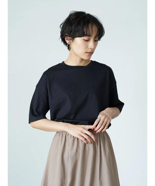 AMERICAN HOLIC(アメリカンホリック)の「クルーネック半袖カットプルオーバー 〇*(Tシャツ/カットソー・レディース・ブラック/ネイビー/ブラウン/オフホワイト/アイボリー/キャメル/その他7/ホワイト系その他4・M/L)」の16枚目の写真