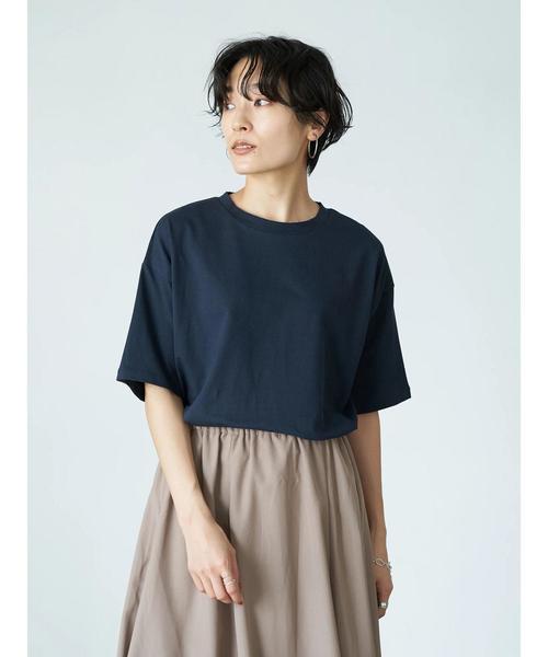 AMERICAN HOLIC(アメリカンホリック)の「クルーネック半袖カットプルオーバー 〇*(Tシャツ/カットソー・レディース・ブラック/ネイビー/ブラウン/オフホワイト/アイボリー/キャメル/その他7/ホワイト系その他4・M/L)」の7枚目の写真