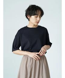 クルーネック半袖カットプルオーバー　〇＊