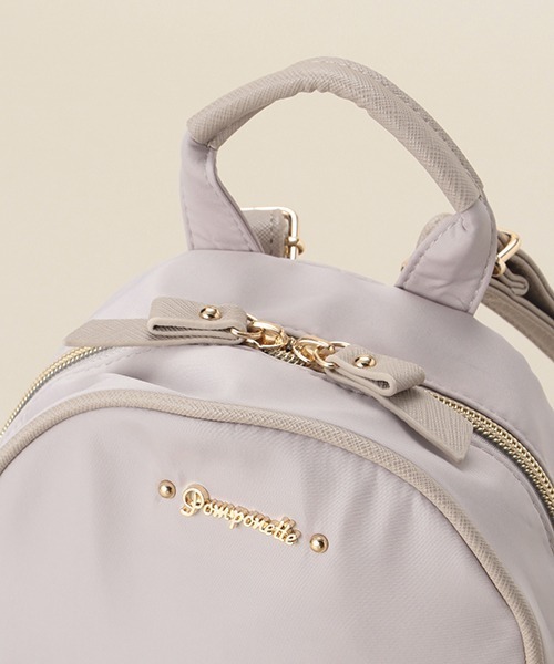 Ponette バッグ Pomリボンつき異素材ミニリュック 有名ブランド バックパック リュック