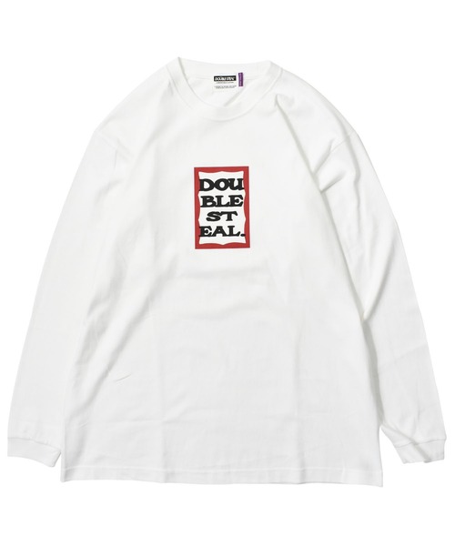 DOUBLE STEAL(ダブルスティール)の「BOX LOGO ヘビーウェイト 長袖Tシャツ(Tシャツ/カットソー・メンズ・ホワイト/ブラック/トップグレー・M/L/XL/XXL)」の2枚目の写真