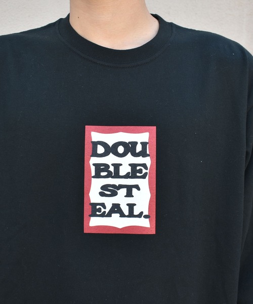 DOUBLE STEAL(ダブルスティール)の「BOX LOGO ヘビーウェイト 長袖Tシャツ(Tシャツ/カットソー・メンズ・ホワイト/ブラック/トップグレー・M/L/XL/XXL)」の1枚目の写真