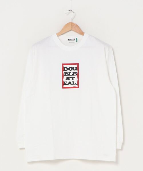 DOUBLE STEAL(ダブルスティール)の「BOX LOGO ヘビーウェイト 長袖Tシャツ(Tシャツ/カットソー・メンズ・ホワイト/ブラック/トップグレー・M/L/XL/XXL)」の10枚目の写真
