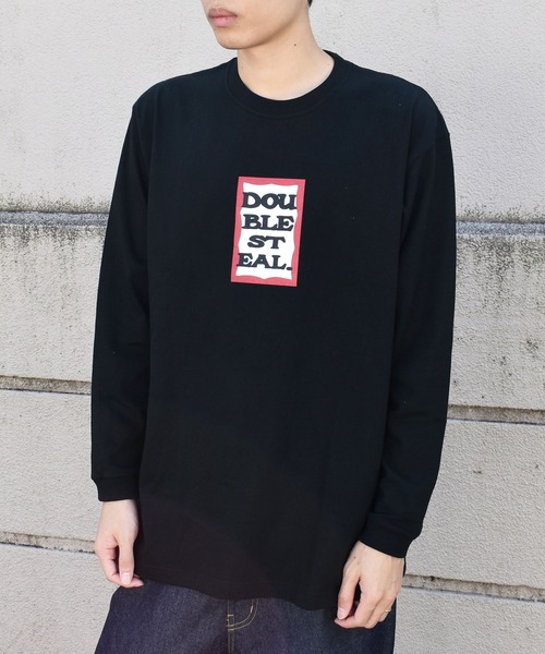 DOUBLE STEAL(ダブルスティール)の「BOX LOGO ヘビーウェイト 長袖Tシャツ(Tシャツ/カットソー・メンズ・ホワイト/ブラック/トップグレー・M/L/XL/XXL)」の8枚目の写真