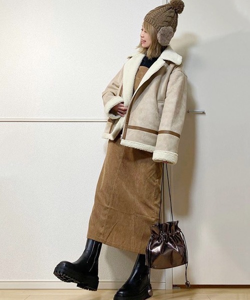 polcadot（ポルカドット）の「EAR COVER BONBON WATCH/イヤーカバーファー ニット（ニットキャップ/ビーニー・レディース・アイボリー/グレー/ベージュ/ラベンダー/ライトグレー/ブラック/ブルー/ライトグリーン/ライトベージュ・FREE）」の12枚目の写真