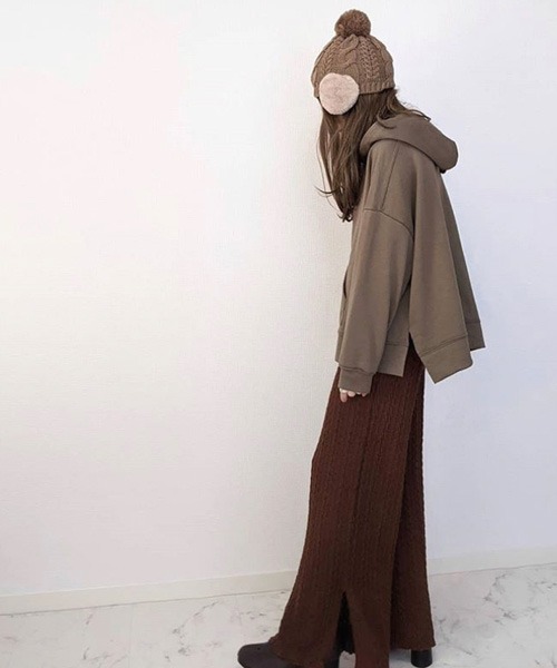 polcadot（ポルカドット）の「EAR COVER BONBON WATCH/イヤーカバーファー ニット（ニットキャップ/ビーニー・レディース・アイボリー/グレー/ベージュ/ラベンダー/ライトグレー/ブラック/ブルー/ライトグリーン/ライトベージュ・FREE）」の22枚目の写真