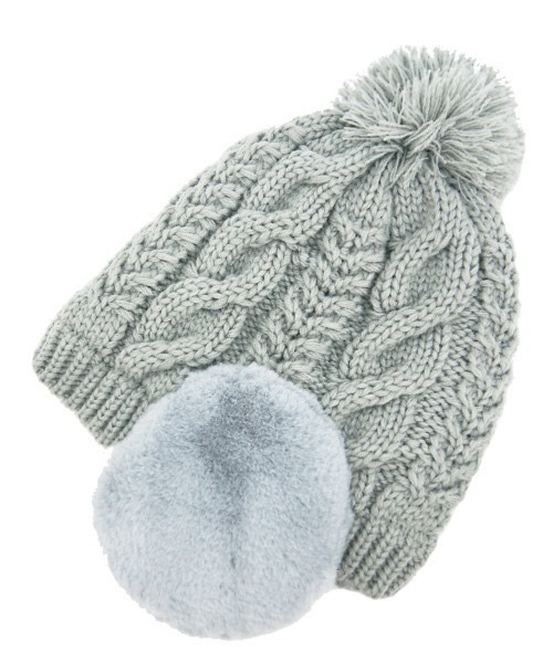 polcadot（ポルカドット）の「EAR COVER BONBON WATCH/イヤーカバーファー ニット（ニットキャップ/ビーニー・レディース・アイボリー/グレー/ベージュ/ラベンダー/ライトグレー/ブラック/ブルー/ライトグリーン/ライトベージュ・FREE）」の21枚目の写真