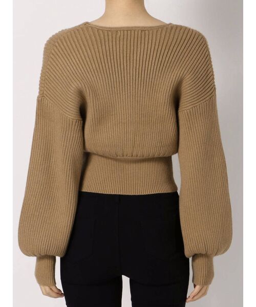 EMODA（エモダ）の「カシュクールショートニット（ニット/セーター・レディース・ベージュ/ブラック/グレー・FREE）」の5枚目の写真