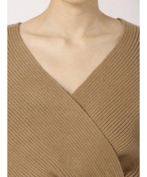 EMODA（エモダ）の「カシュクールショートニット（ニット/セーター・レディース・ベージュ/ブラック/グレー・FREE）」の6枚目の写真