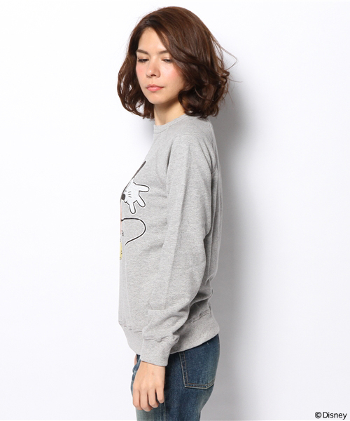 Ray BEAMS（レイビームス）の「JUNK FOOD ×Ray BEAMS / 別注ミッキー back（スウェット・レディース・グレー・ONE SIZE）」の4枚目の写真