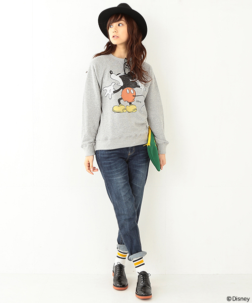 Ray BEAMS（レイビームス）の「JUNK FOOD ×Ray BEAMS / 別注ミッキー back（スウェット・レディース・グレー・ONE SIZE）」の15枚目の写真