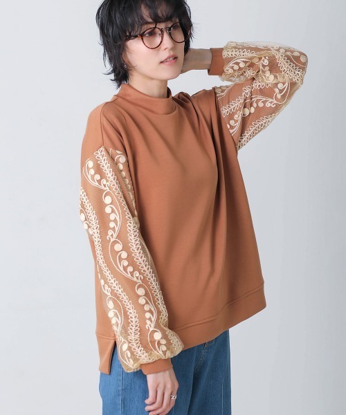 Bou Jeloud(ブージュルード)の「ライトダンボール×ウールレース切替プルオーバー(ニット/セーター・レディース・アイボリー/キャメル/ブラック・FREE)」の20枚目の写真