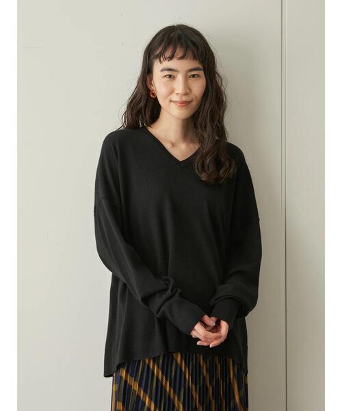 AMERICAN HOLIC(アメリカンホリック)の「Vネックニットプルオーバー *●(ニット/セーター・レディース・キャメル/パープル/アイボリー/杢グレー/ブラック/サックスブルー・L/M)」の16枚目の写真