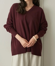 Vネックニットプルオーバー ＊●
