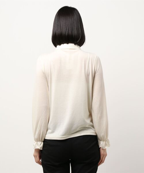 axes femme（アクシーズファム）の「リボン付ブラウス風カットＰＯ（Tシャツ/カットソー・レディース・ブラック/ワイン/キナリ・MEDIUM）」の5枚目の写真