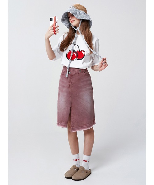 KIRSH（キルシー）の「【KOREA KIRSH オリジナルライン】『KIRSH/キルシー』BIG CHERRY T-SHIRT/ビックチェリー Tシャツ 半袖 カットソー（Tシャツ/カットソー・レディース・ホワイト/ブラック/グリーン/ブルー・FREE）」の6枚目の写真