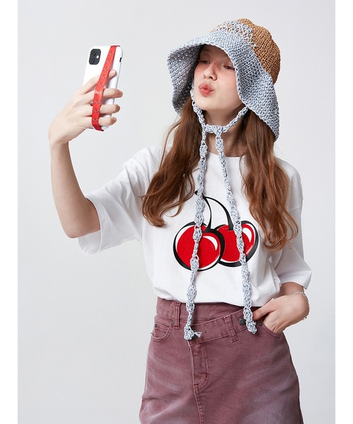 KIRSH（キルシー）の「【KOREA KIRSH オリジナルライン】『KIRSH/キルシー』BIG CHERRY T-SHIRT/ビックチェリー Tシャツ 半袖 カットソー（Tシャツ/カットソー・レディース・ホワイト/ブラック/グリーン/ブルー・FREE）」の7枚目の写真