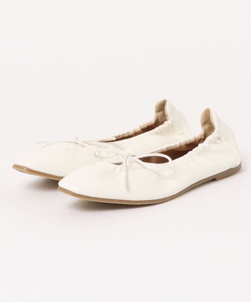 KOBE LETTUCE(コウベレタス)の「スクエアトゥギャザーバレエシューズ(バレエシューズ・レディース・ホワイト/ブラック/ベージュ/ライトカーキ・LL/M/L/S)」の17枚目の写真