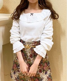 コットンレースフリルリブトップス【ZOZOTOWN限定アイテム】
