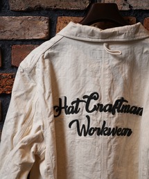 Mr.FATMAN 刺繍 スナイダー ダスターコート ショップコート 黒シャン Mr.FATMAN 刺繍 スナイダー ダスターコート ショップコート 黒