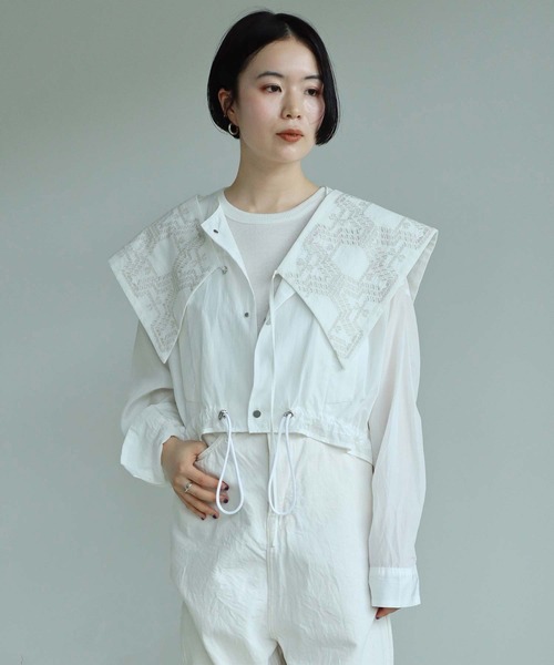 nitca（ニトカ）の「トライバルヘキサゴン刺繍つけ襟（付け襟・レディース・ホワイト/ブラック/その他/ライトグレー・FREE）」の2枚目の写真