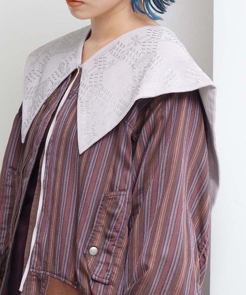 nitca（ニトカ）の「トライバルヘキサゴン刺繍つけ襟（付け襟・レディース・ホワイト/ブラック/その他/ライトグレー・FREE）」の4枚目の写真