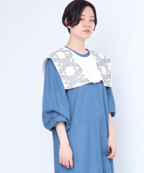 nitca（ニトカ）の「トライバルヘキサゴン刺繍つけ襟（付け襟・レディース・ホワイト/ブラック/その他/ライトグレー・FREE）」の9枚目の写真