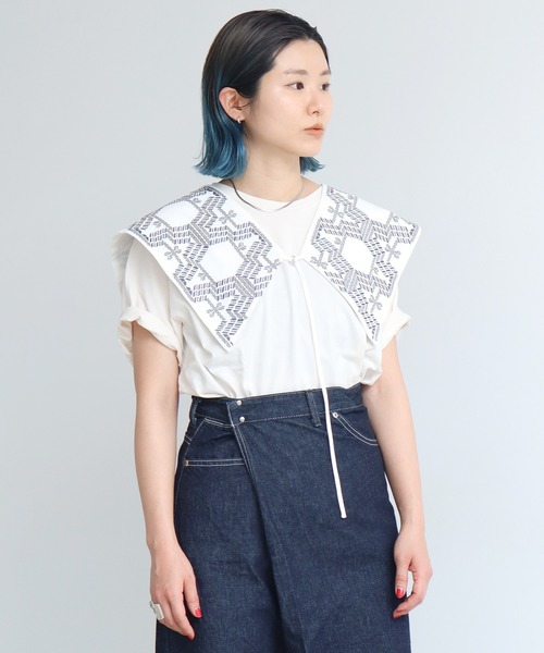 nitca（ニトカ）の「トライバルヘキサゴン刺繍つけ襟（付け襟・レディース・ホワイト/ブラック/その他/ライトグレー・FREE）」の16枚目の写真