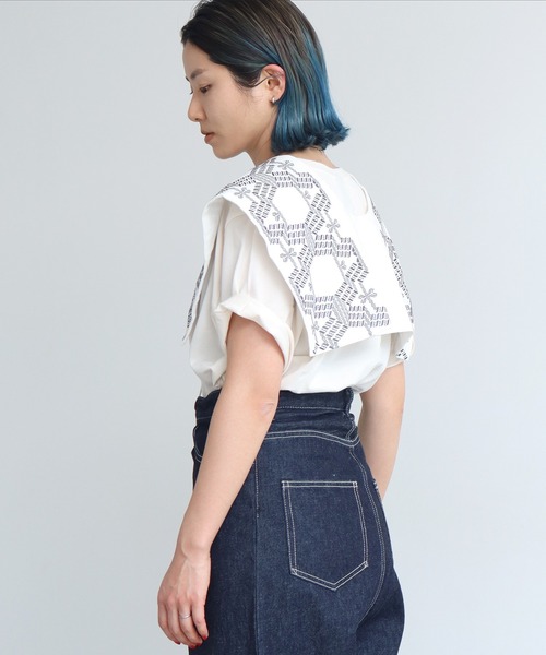 nitca（ニトカ）の「トライバルヘキサゴン刺繍つけ襟（付け襟・レディース・ホワイト/ブラック/その他/ライトグレー・FREE）」の19枚目の写真