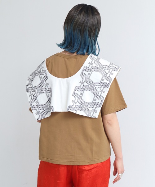 nitca（ニトカ）の「トライバルヘキサゴン刺繍つけ襟（付け襟・レディース・ホワイト/ブラック/その他/ライトグレー・FREE）」の6枚目の写真