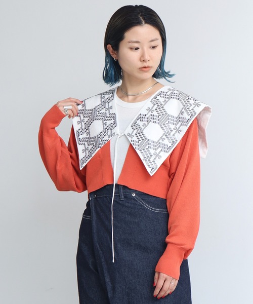 nitca（ニトカ）の「トライバルヘキサゴン刺繍つけ襟（付け襟・レディース・ホワイト/ブラック/その他/ライトグレー・FREE）」の8枚目の写真