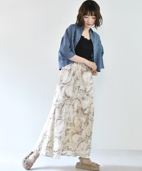 RETRO GIRL（レトロガール）の「デカポケ半袖シャツ（シャツ/ブラウス・レディース・オレンジ/アイボリー/グリーン/ブルー・FREE）」の10枚目の写真