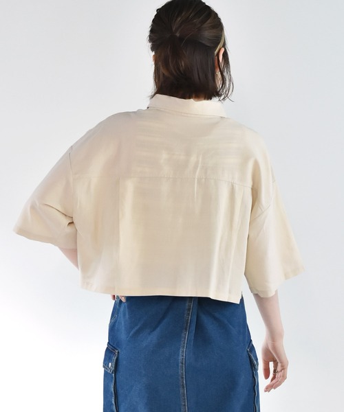 RETRO GIRL（レトロガール）の「デカポケ半袖シャツ（シャツ/ブラウス・レディース・オレンジ/アイボリー/グリーン/ブルー・FREE）」の14枚目の写真