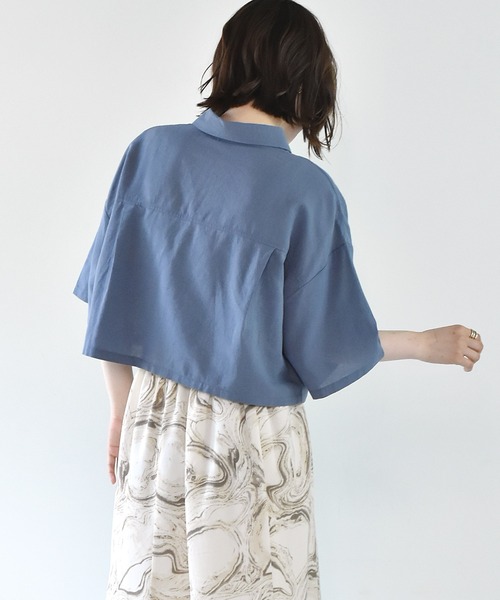 RETRO GIRL（レトロガール）の「デカポケ半袖シャツ（シャツ/ブラウス・レディース・オレンジ/アイボリー/グリーン/ブルー・FREE）」の18枚目の写真