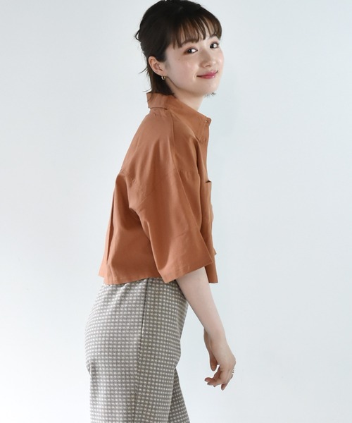 RETRO GIRL（レトロガール）の「デカポケ半袖シャツ（シャツ/ブラウス・レディース・オレンジ/アイボリー/グリーン/ブルー・FREE）」の19枚目の写真