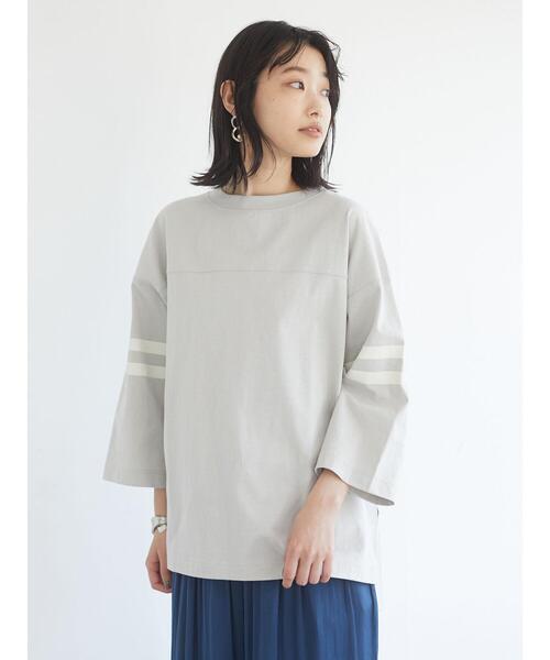 CRAFT STANDARD BOUTIQUE（クラフトスタンダードブティック）の「フットボールカットプルオーバー　＊（Tシャツ/カットソー・レディース・カーキ/ライトグレー/アイボリー/グレー・FREE）」の10枚目の写真