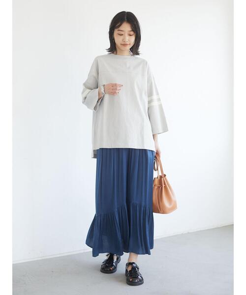 CRAFT STANDARD BOUTIQUE（クラフトスタンダードブティック）の「フットボールカットプルオーバー　＊（Tシャツ/カットソー・レディース・カーキ/ライトグレー/アイボリー/グレー・FREE）」の13枚目の写真