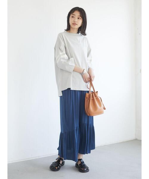 CRAFT STANDARD BOUTIQUE（クラフトスタンダードブティック）の「フットボールカットプルオーバー　＊（Tシャツ/カットソー・レディース・カーキ/ライトグレー/アイボリー/グレー・FREE）」の14枚目の写真