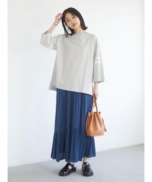 CRAFT STANDARD BOUTIQUE（クラフトスタンダードブティック）の「フットボールカットプルオーバー　＊（Tシャツ/カットソー・レディース・カーキ/ライトグレー/アイボリー/グレー・FREE）」の15枚目の写真