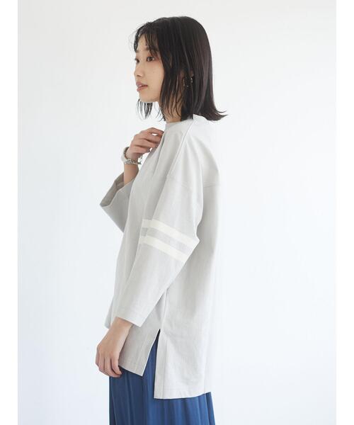 CRAFT STANDARD BOUTIQUE（クラフトスタンダードブティック）の「フットボールカットプルオーバー　＊（Tシャツ/カットソー・レディース・カーキ/ライトグレー/アイボリー/グレー・FREE）」の18枚目の写真