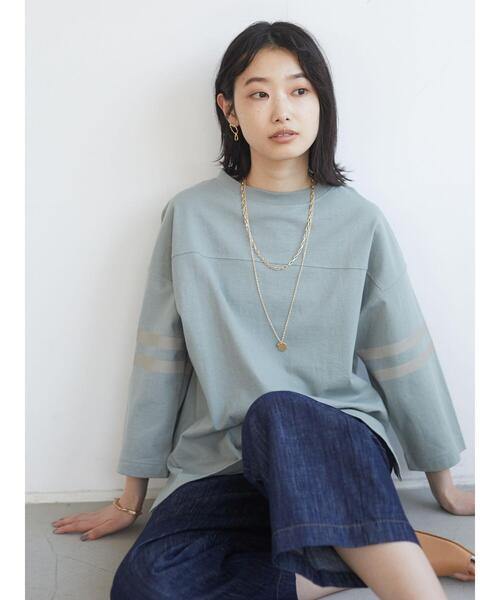 CRAFT STANDARD BOUTIQUE（クラフトスタンダードブティック）の「フットボールカットプルオーバー　＊（Tシャツ/カットソー・レディース・カーキ/ライトグレー/アイボリー/グレー・FREE）」の20枚目の写真