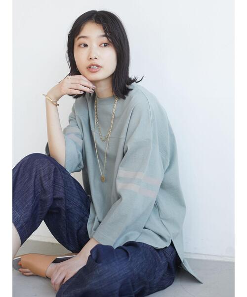 CRAFT STANDARD BOUTIQUE（クラフトスタンダードブティック）の「フットボールカットプルオーバー　＊（Tシャツ/カットソー・レディース・カーキ/ライトグレー/アイボリー/グレー・FREE）」の21枚目の写真