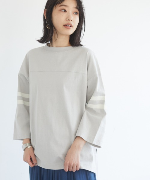 CRAFT STANDARD BOUTIQUE（クラフトスタンダードブティック）の「フットボールカットプルオーバー　＊（Tシャツ/カットソー・レディース・カーキ/ライトグレー/アイボリー/グレー・FREE）」の2枚目の写真